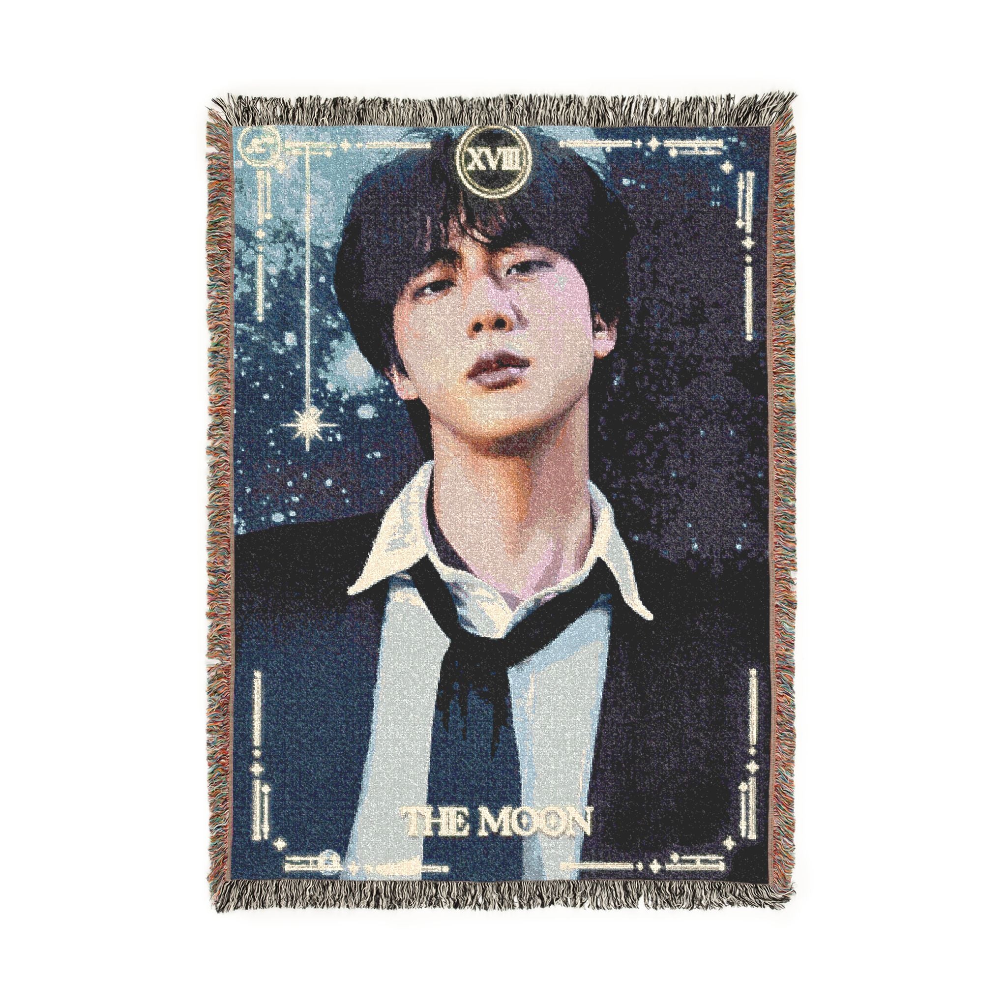 Jin BTS Tarot Woven Blanket | Fan Throw, Decorative Tapestry