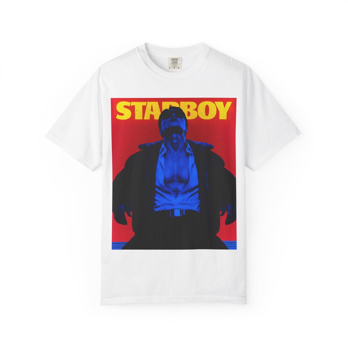 ATEEZ San XStarboy Graphic T-shirt | Retro Pop Art X Kpop, Bold Yellow Red Design