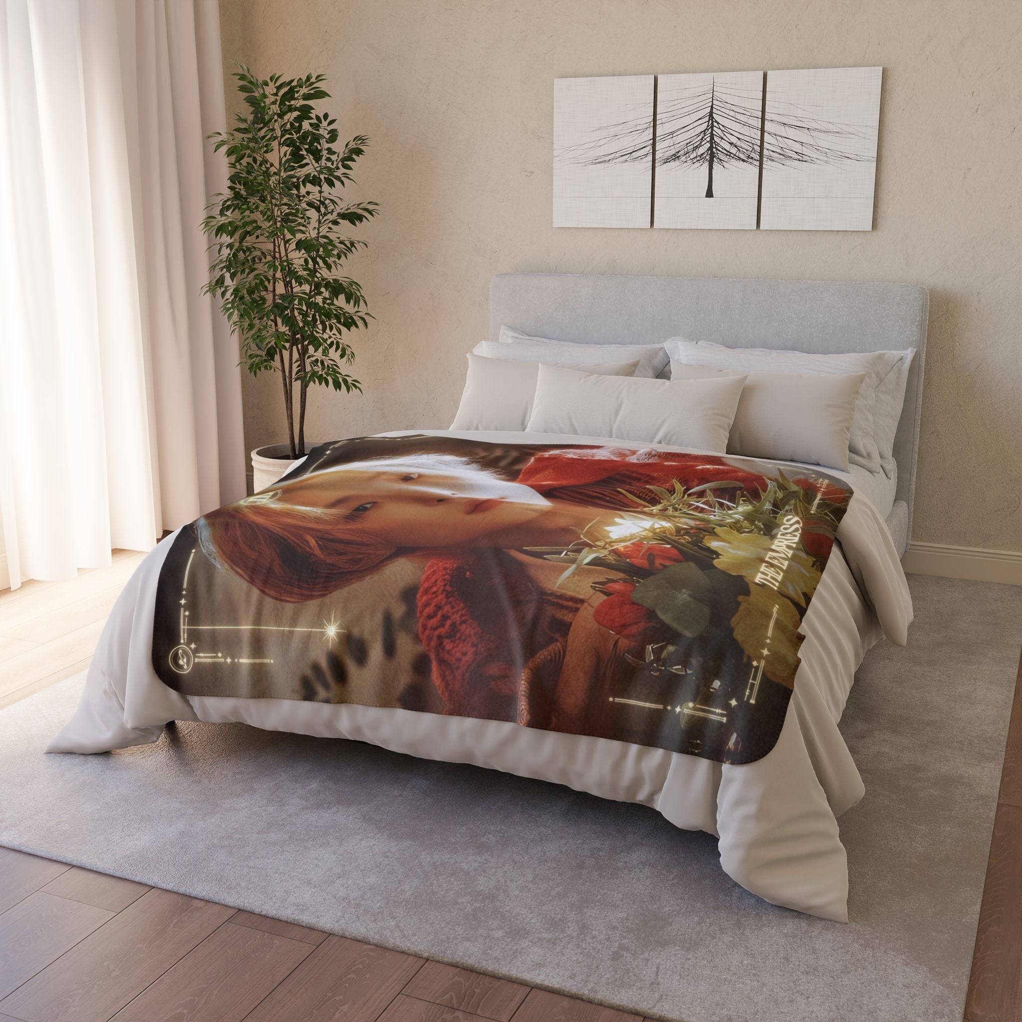 Mingi Ateez The Empress Tarot Portrait Fleece Sherpa Blanket