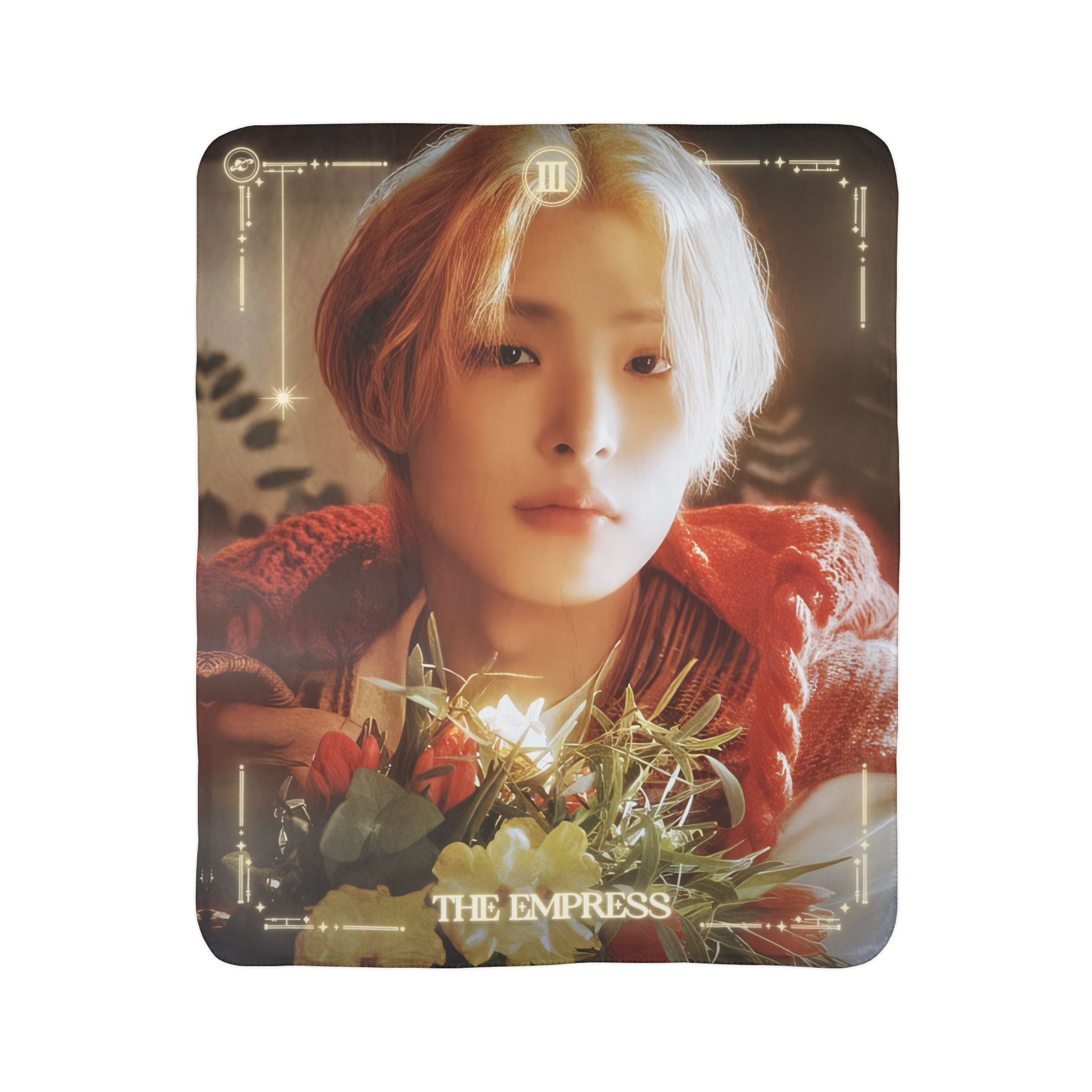 Mingi Ateez The Empress Tarot Portrait Fleece Sherpa Blanket
