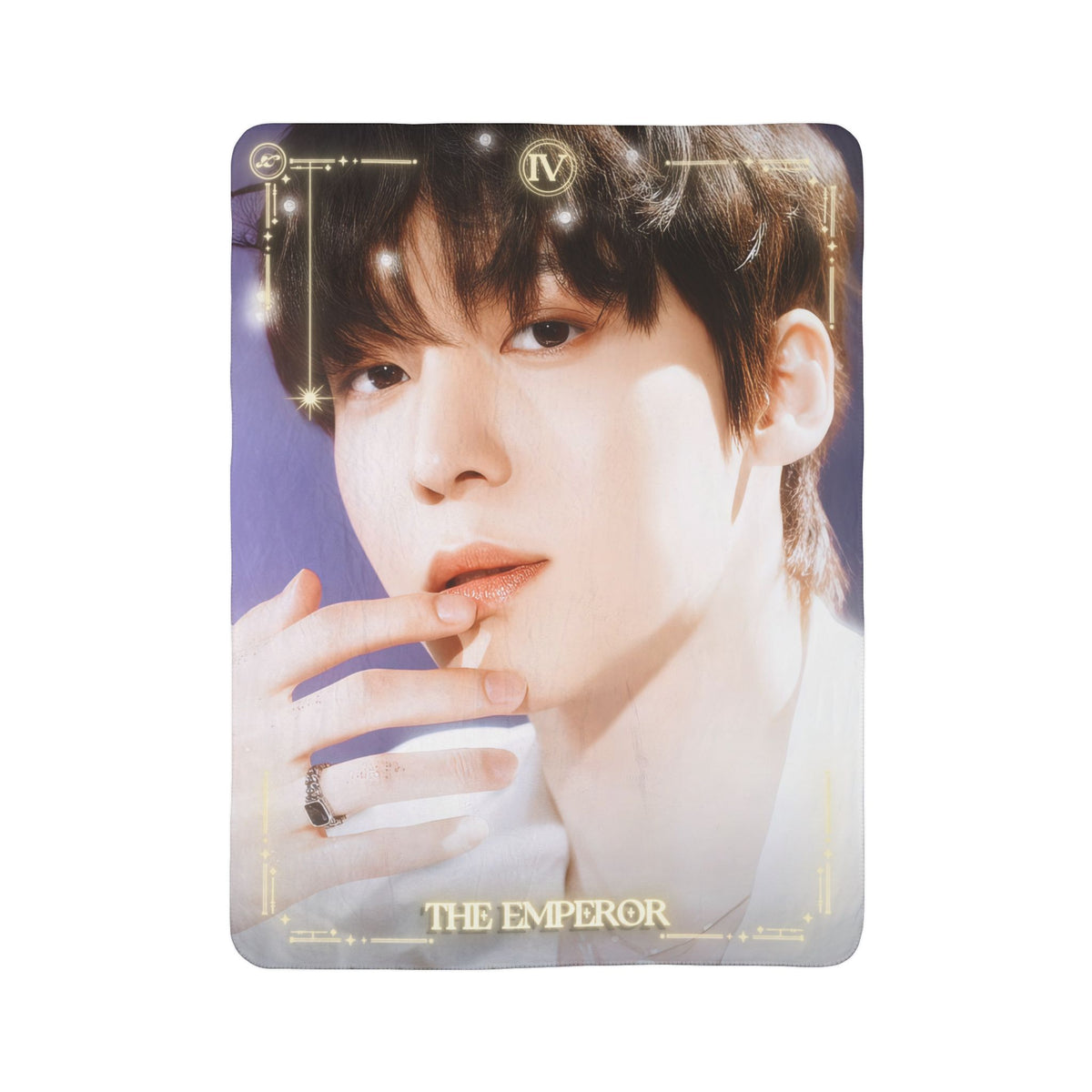 Yunho Ateez The Emperor Tarot Portrait Fleece Sherpa Blanket