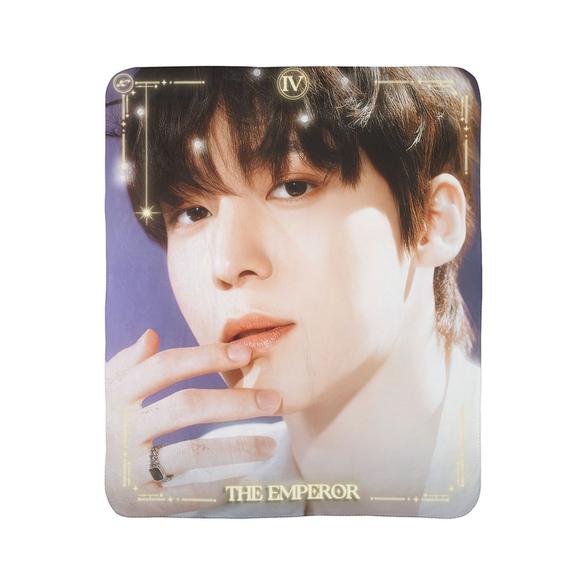 Yunho Ateez The Emperor Tarot Portrait Fleece Sherpa Blanket