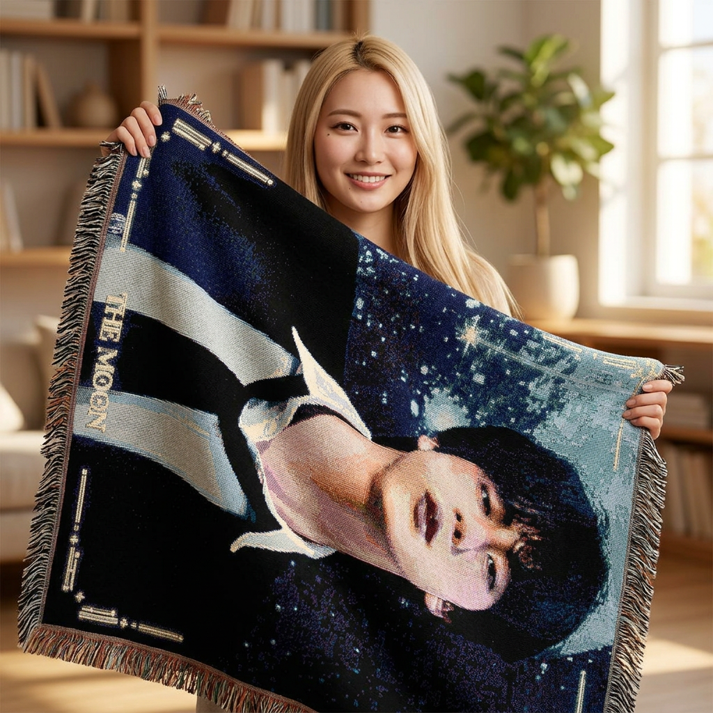 Jin BTS Tarot Woven Blanket | Fan Throw, Decorative Tapestry