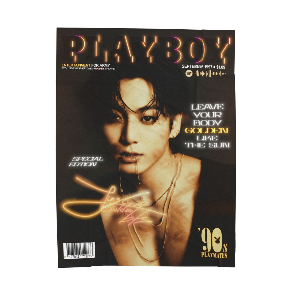 Jungkook Playboy Magazine Velveteen Plush Blanket |