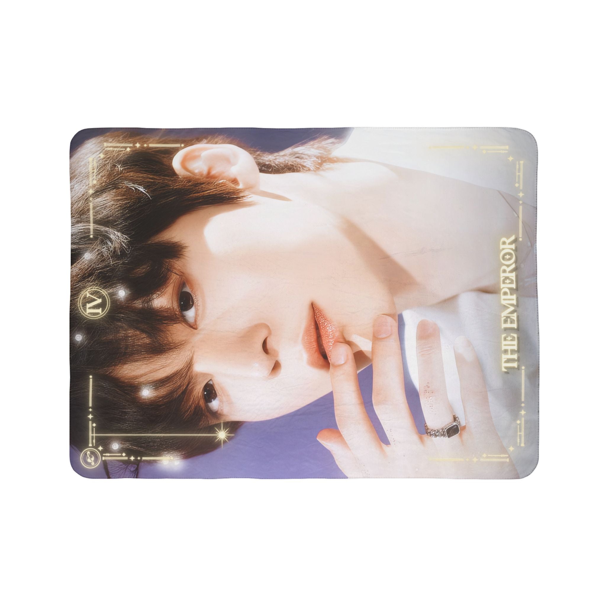 Yunho Ateez The Emperor Tarot Portrait Fleece Sherpa Blanket
