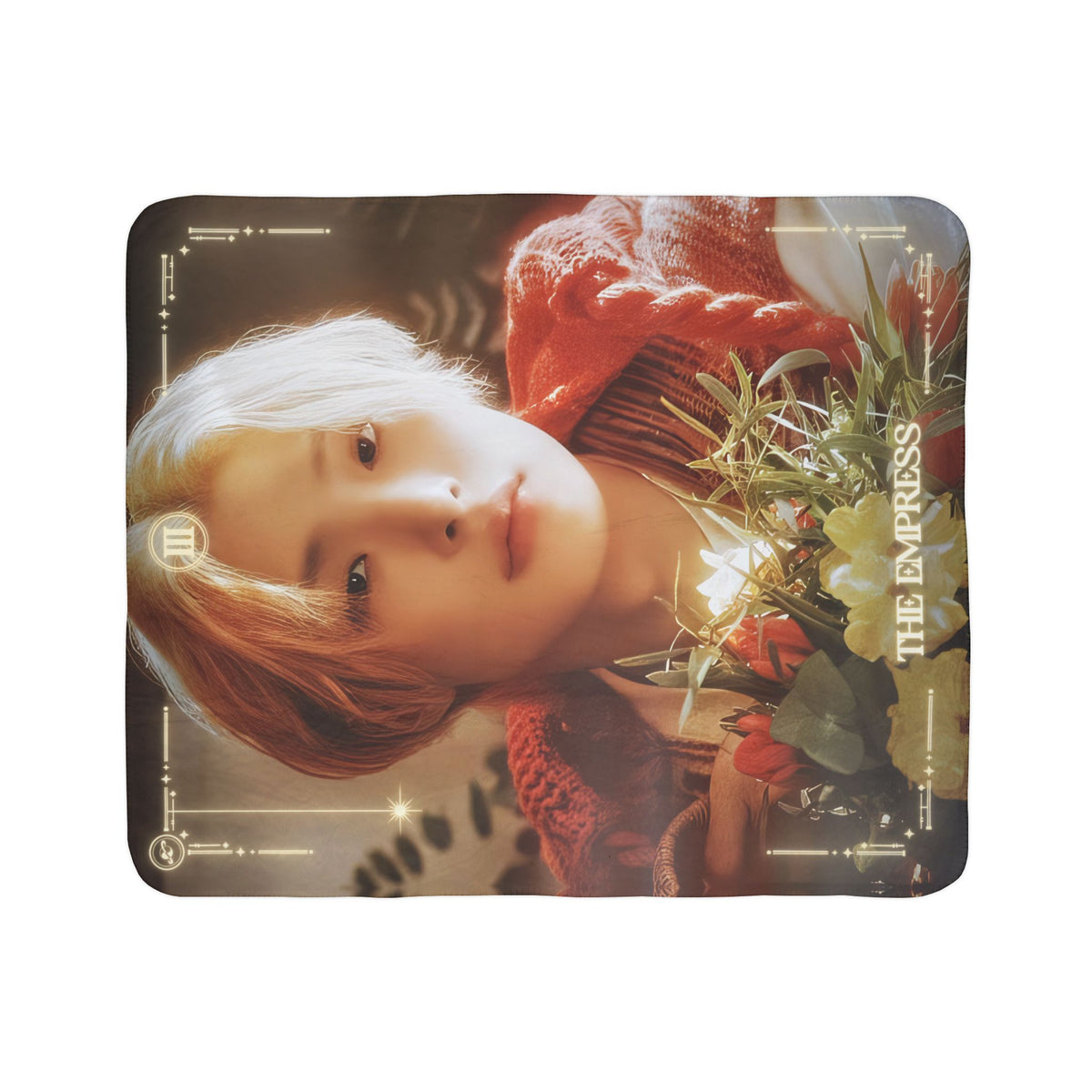 Mingi Ateez The Empress Tarot Portrait Fleece Sherpa Blanket