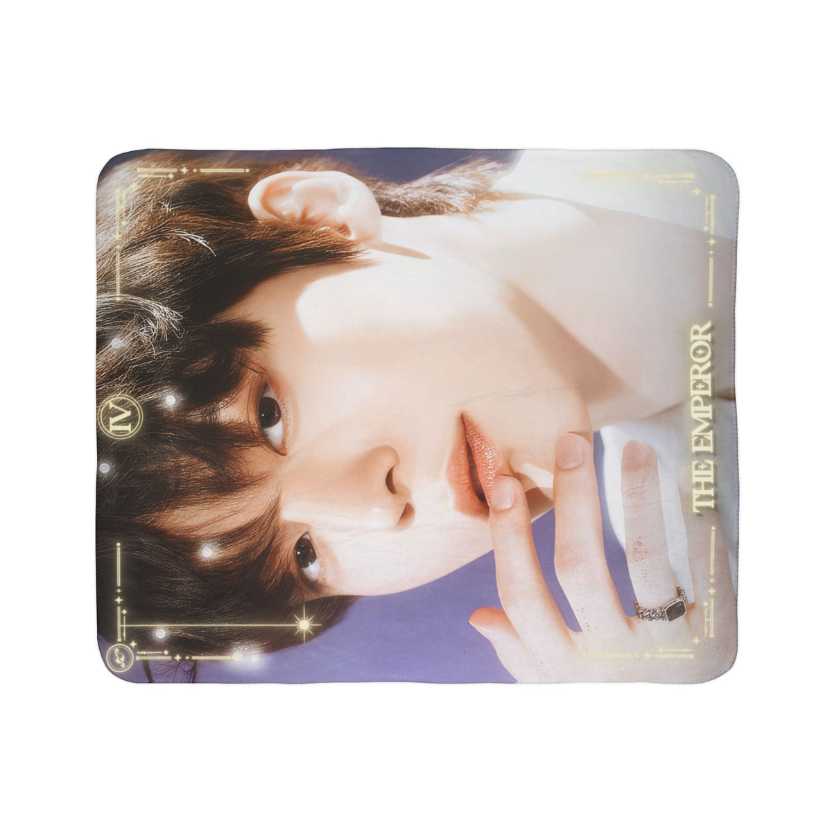Yunho Ateez The Emperor Tarot Portrait Fleece Sherpa Blanket
