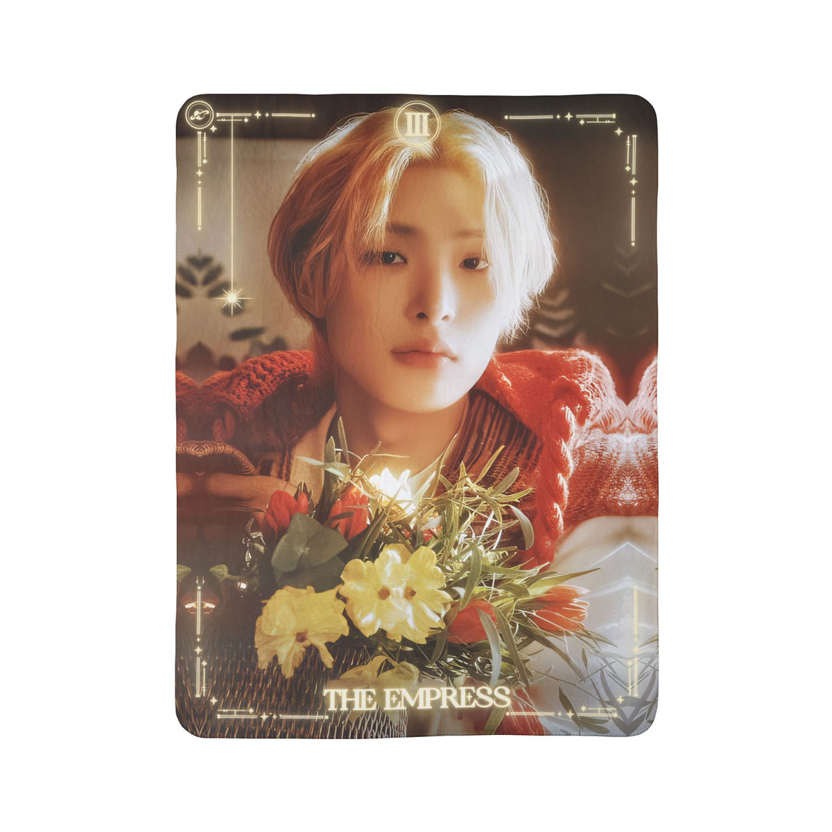 Mingi Ateez The Empress Tarot Portrait Fleece Sherpa Blanket