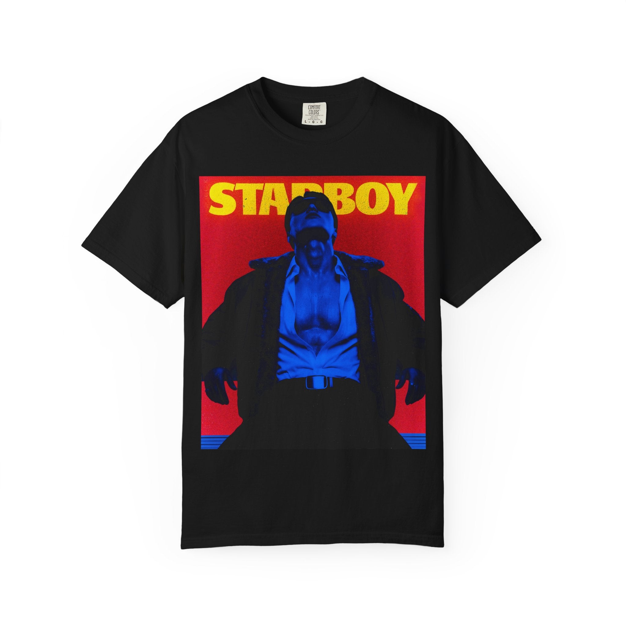 ATEEZ San XStarboy Graphic T-shirt | Retro Pop Art X Kpop, Bold Yellow Red Design