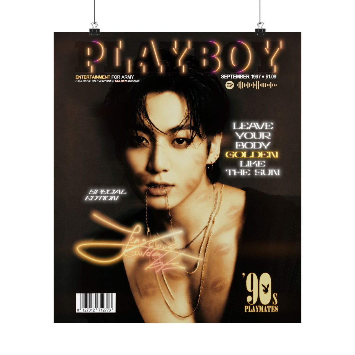 Jungkook Playboy Magazine Portrait Poster | Matte Vertical Poster