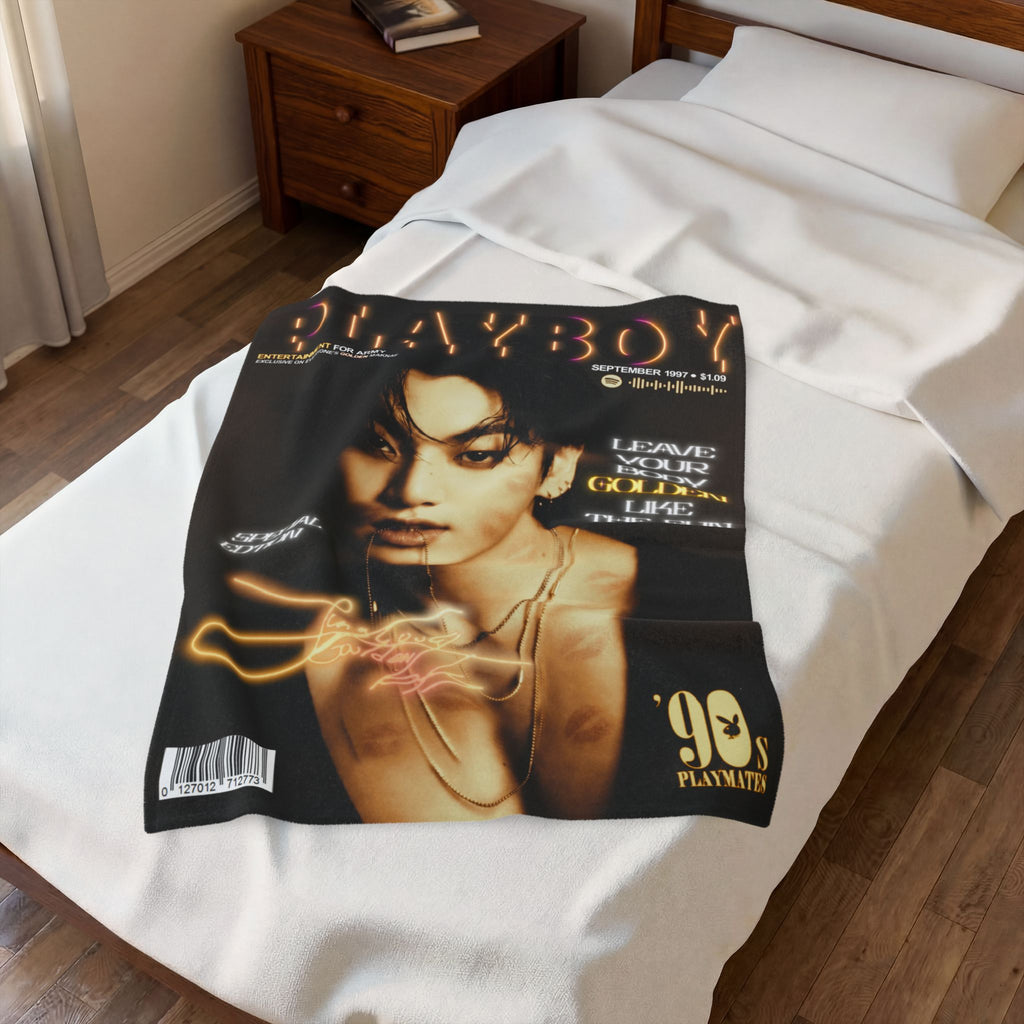 Jungkook Playboy Magazine Velveteen Plush Blanket |