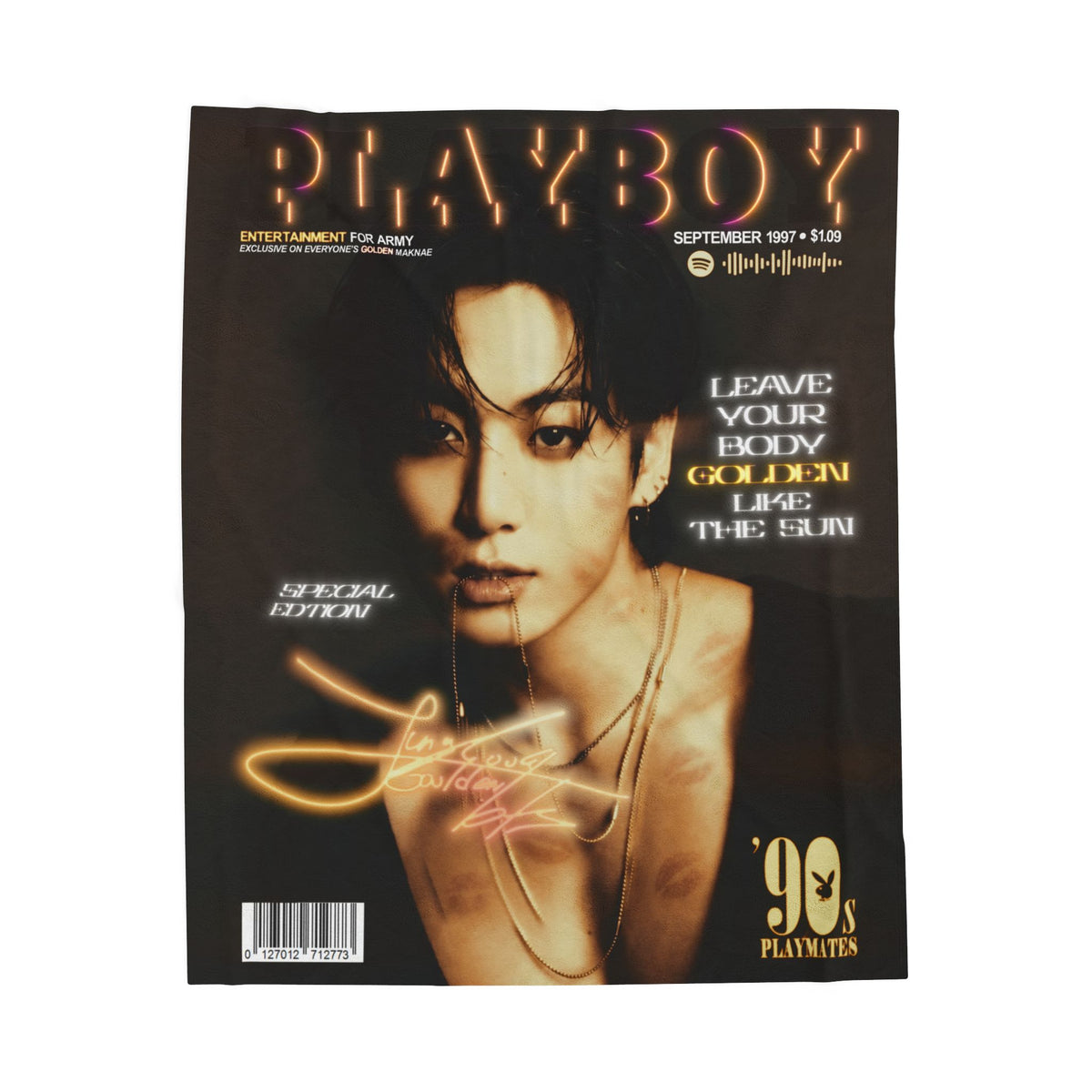 Jungkook Playboy Magazine Velveteen Plush Blanket |