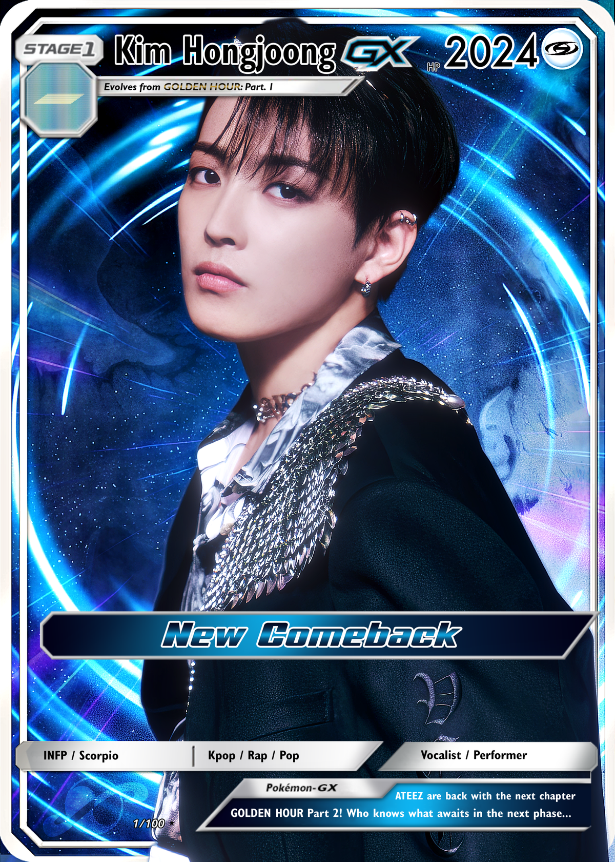 ATEEZ Golden Hour Pt 2 Holographic trading cards