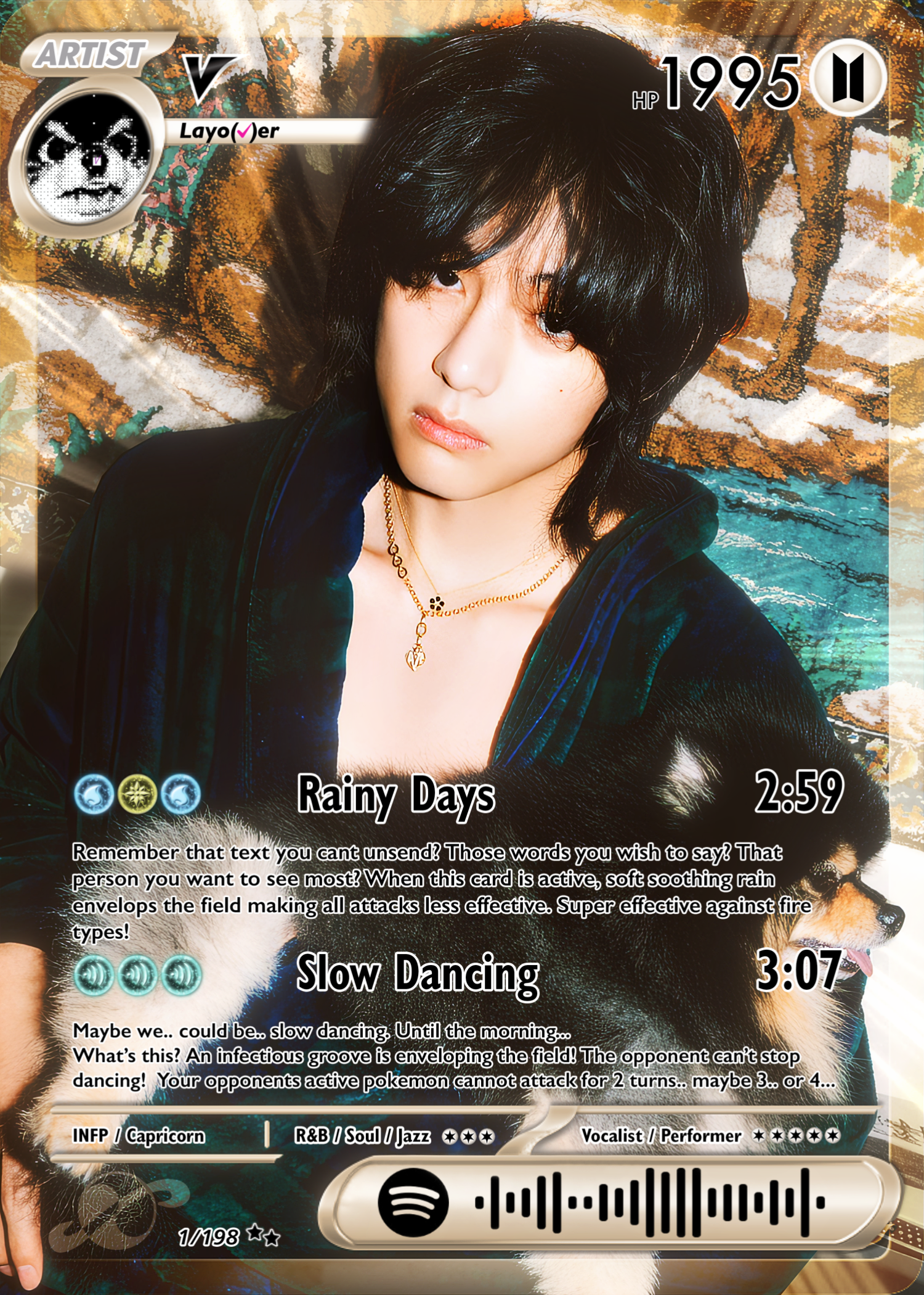 BTS V (Kim Taehyung) holographic trading card- Layover Edition