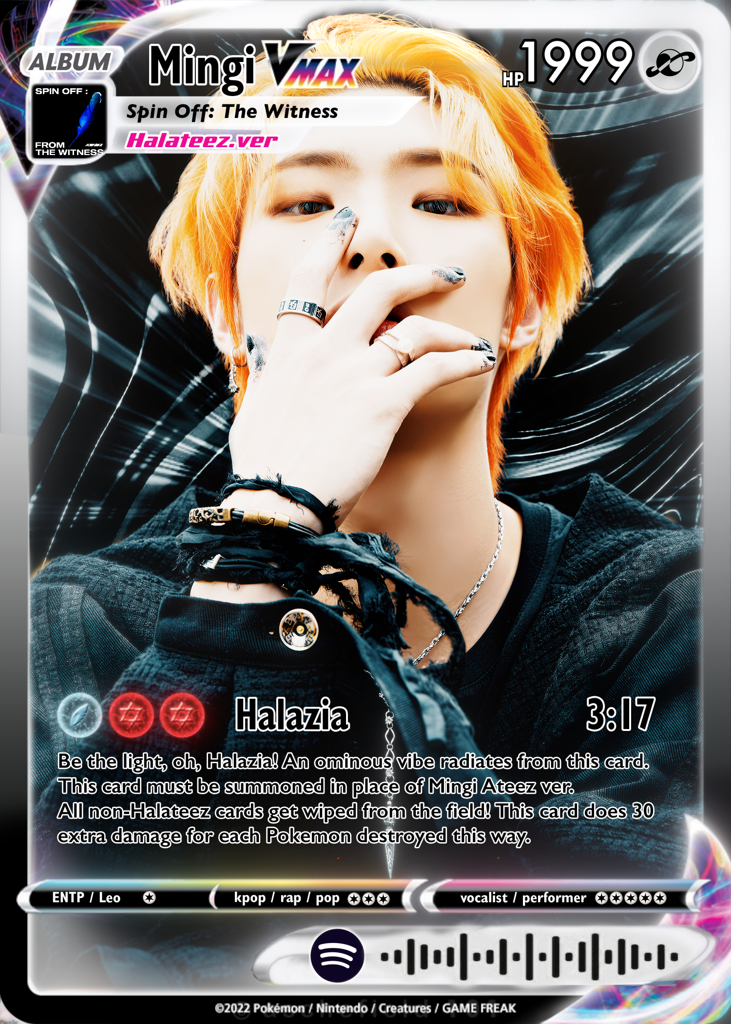 ATEEZ Mingi BREAK Holographic trading card- Halazia