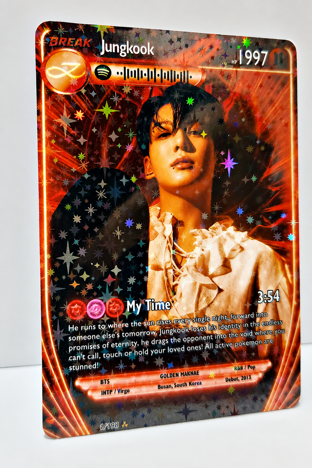 BTS Jungkook (Jeon Jungkook) holographic trading card- Solo Edition