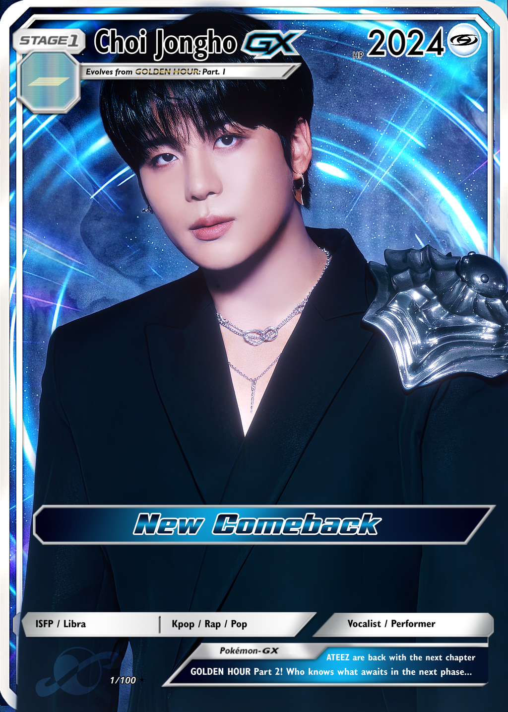 ATEEZ Golden Hour Pt 2 Holographic trading cards