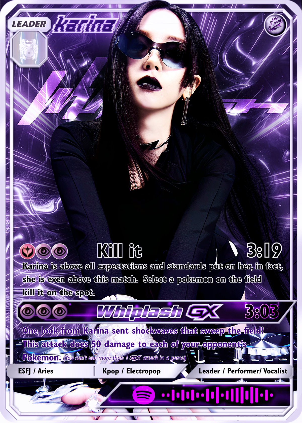 AESPA Karina holographic trading card- Whiplash Edition