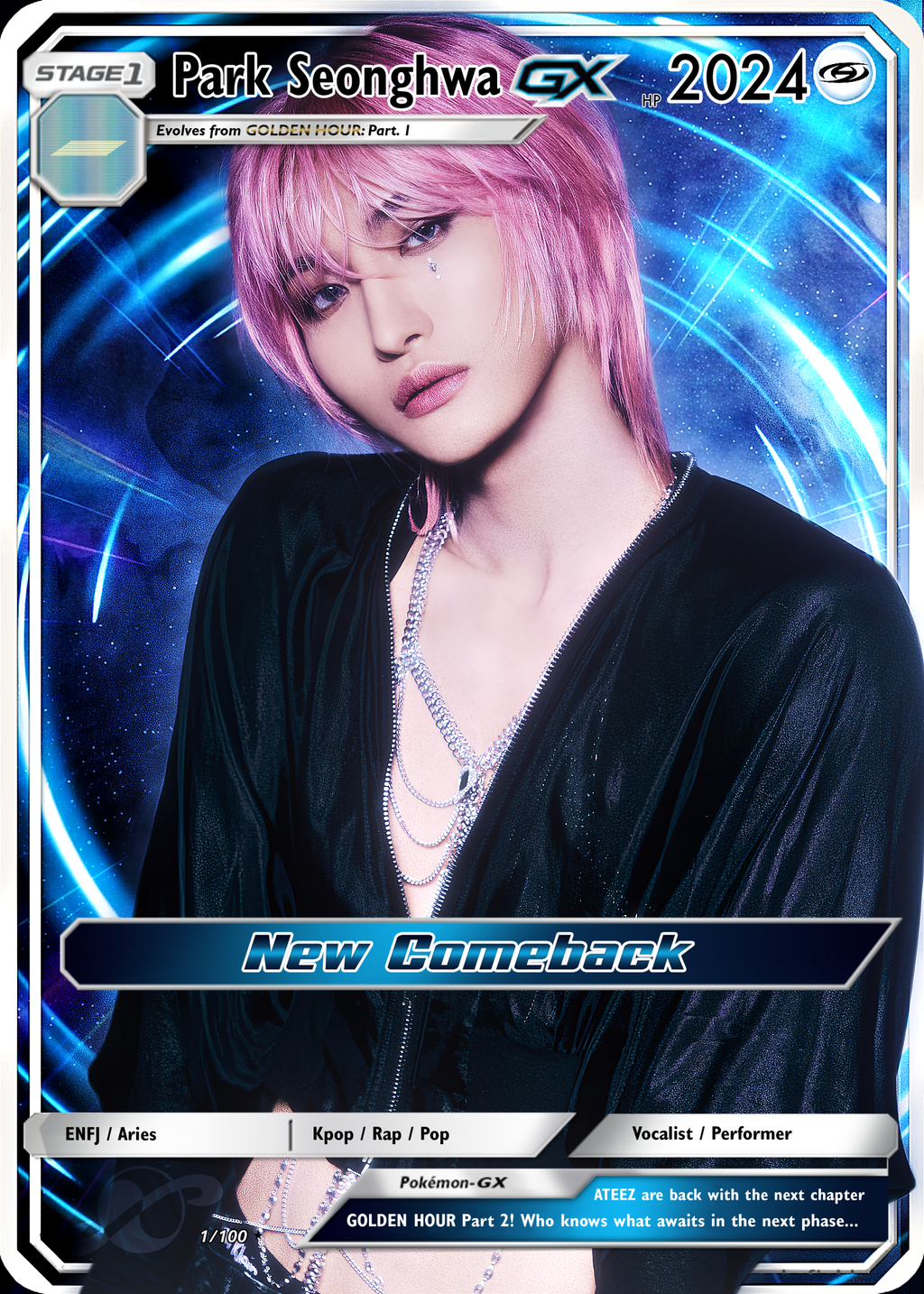 ATEEZ Golden Hour Pt 2 Holographic trading cards