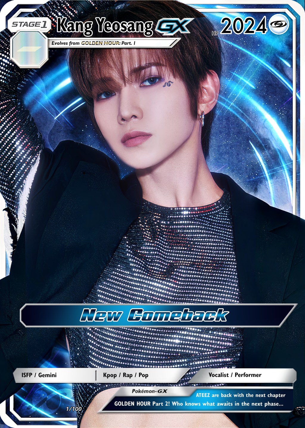 ATEEZ Golden Hour Pt 2 Holographic trading cards