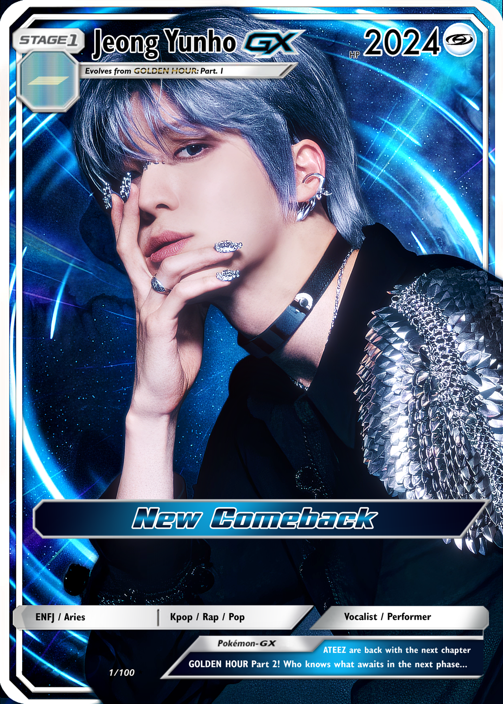ATEEZ Golden Hour Pt 2 Holographic trading cards