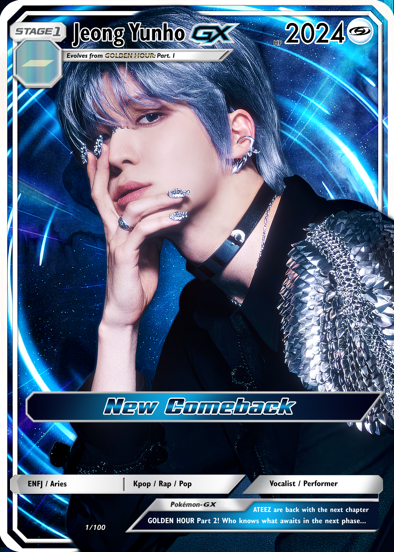 ATEEZ Golden Hour Pt 2 Holographic trading cards